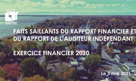Lavaltrie : dépôt du rapport financier 2020