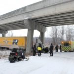 Saint-Thomas : spectaculaire accident impliquant un camion 53 pieds