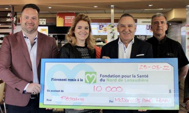 10 000 $ remis à la Fondation pour la Santé du Nord de Lanaudière grâce au Grand McDon !